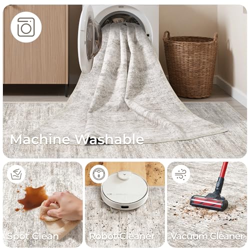 2x10 Runner Rug Non Slip (Brown/Grey/Ivory / 2' x 10' (Runner))