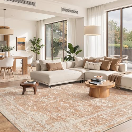 Washable 6x9 Area Rugs for Living Room (Jasper Orange / 6' x 9' (Rectangular))