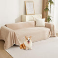 Couch Cover 2 Cushion Sofa with Tassel Chenille Sofa Covers for 2 Cushion Couch Sofa Slipcovers for Sectional l Shaped Couch Dogs Protector Furniture Covers (71" x 118" / Tassels Edge-khaki)