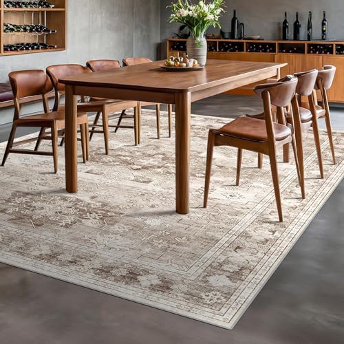 Boho 7x9 Area Rug for Living Room (7' x 9' (Rectangular) / Latte / Beige)
