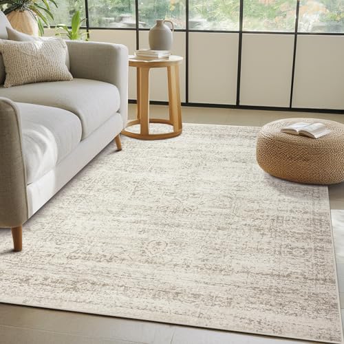 Small Washable Rugs 4x6 Area Rugs for Living Room (4' x 6' (Rectangular) / Beige-ivory-cream-brown-camel)