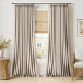 Pinch Pleated Thick Linen Curtains 108 Inch 2 Panels Burlywood Birch (Burlywood Birch / 40"W x 108"L (Pack of 2))