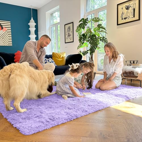 2x5 Machine Washable Runner Rugs for Hallway (2x5 Ft / Light Purple)