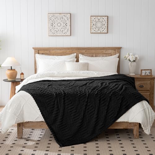 Black Throw Blanket (Black / Throw(50x60))
