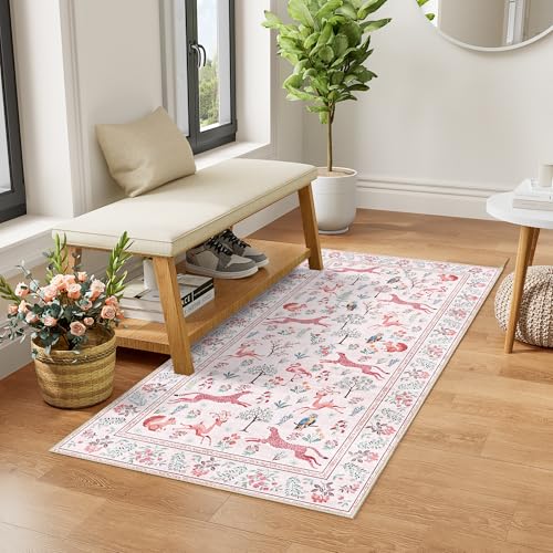 2x4 Rug for Entryway (Pink (Animal) / 2' x 4' (Rectangular))