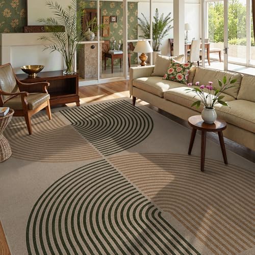 Modern Rainbow 8x10 Rug (8' x 10' (Rectangular) / Nature/Bi-color Rainbow)
