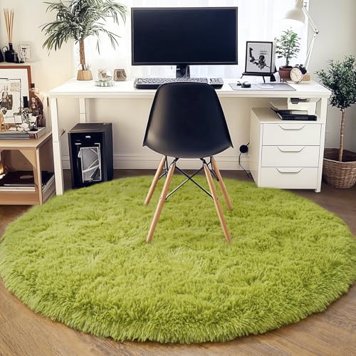 6‘x6’ Grass Green Round Rug for Bedroom (6' (Round) / Grass Green)