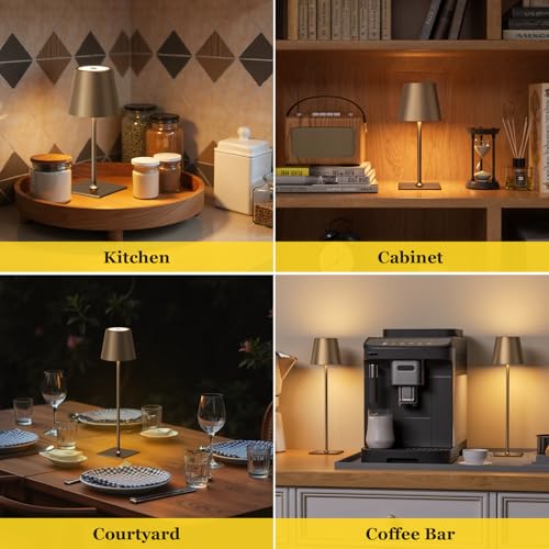 Brown Cordless Rechargeable Table Lamp 5000mAh Battery Operated Lamps (Light Brown)