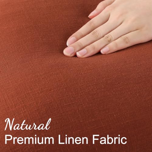 Fall Rust Linen Throw Pillow Covers 18x18 Set of 2 (Rust / 18" x 18" (Pack of 2))