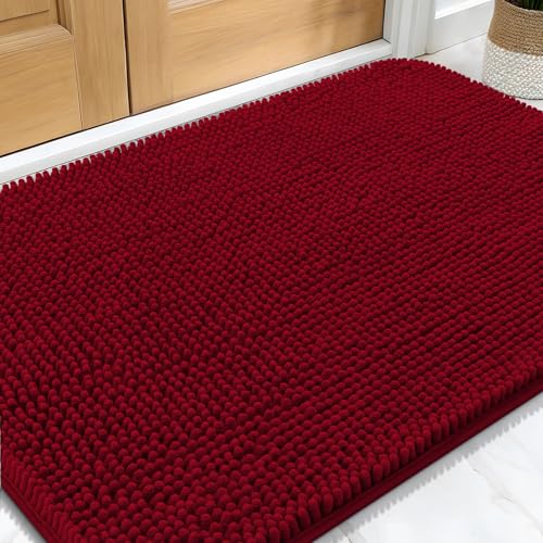 Dog Door Mat for Muddy Paws 30x20 (Red / 30" X 20")