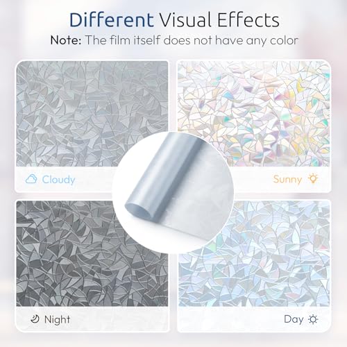 Rainbow Window Privacy Film (29.5" x 78.7" / Silver)