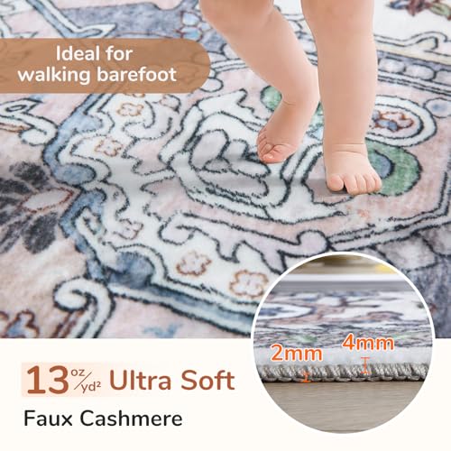 Soft Area Rugs 6' (6' (Round) / Purple & Cream)