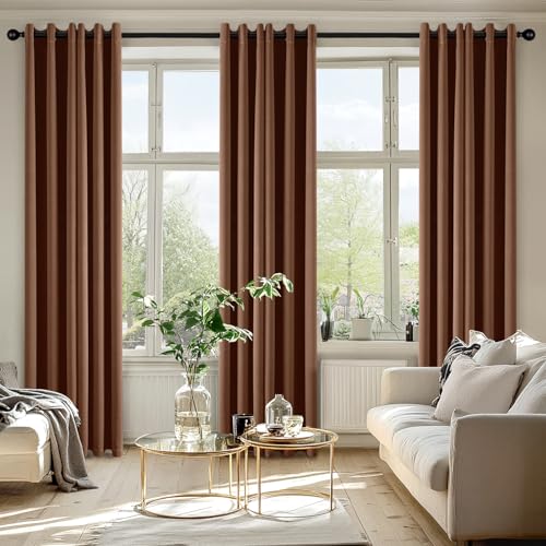Blackout Curtains for Bedroom 2 Panels 40 x 84 Inch Cappuccino Brown (Cappuccino Brown / 40"W x 84"L (Pack of 2))