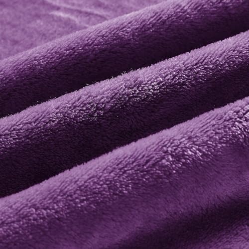 Fleece Blanket Soft Plush Throw for Couch Purple 50"x70" (Purple / Throw XL(50"x70"))