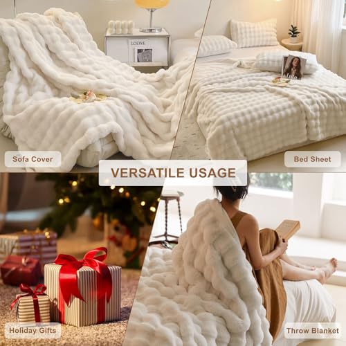 White Armchair Slipcovers Dog Couch Cover Rabbit Plush Armchair Covers Faux Fur Sofa Slipcovers for Chair Cushion Couches Shaggy Couch Cover Blanket Washable Thick Soft (71" x 102" / Z-plush:white)