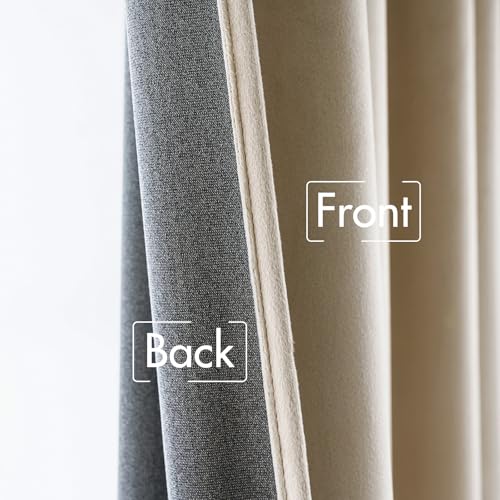 Velvet Curtains 52x90 inches 2 Panels Beige Blackout Curtains (Beige / 52"W x 90"L (Pack of 2))