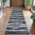 Abstract Washable 2x8 Runner Rug Non Slip Runners for Hallway (Black Grey White / 2' x 8' (Runner))