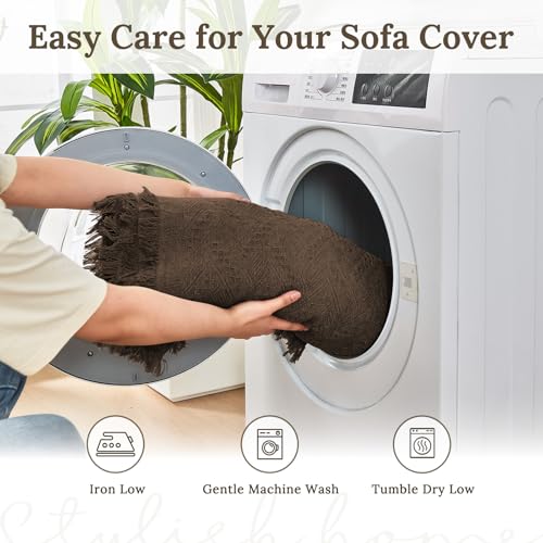 Sectional Couch Covers for Sectional Sofa L Shaped Couch Cover Blanket 2 Pieces Sofa Covers Sectional Couch Cover L Shape Furniture Protector (Chocolate / X-Large)