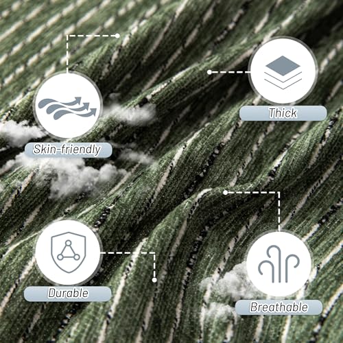 Loveseat Cover Moss Green Couch Cover Sectional Couch Covers for 2 Cushion Couch Sofa Thick Universal Chenille Sofa Cover with Tassel Durable Furniture Protector for Dogs 91" x 118" (91" x 118" / 9# Lines Moss Green)