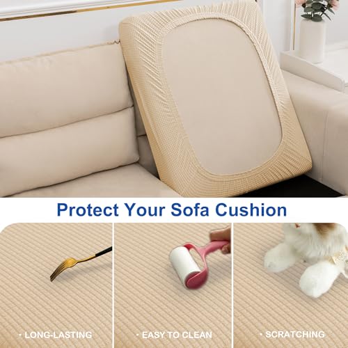 Water Repellent Sofa Cushion Slipcovers (Medium / Ivory)