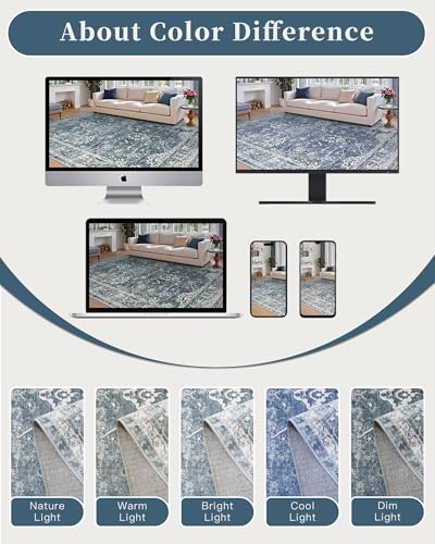 6x9 Area Rugs for Living Room (Blue / 6' x 9' (Rectangular))