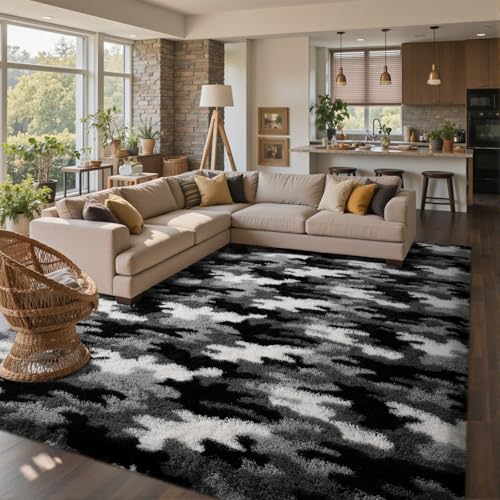 6x9 Ft Large Shag Rugs for Living Room Decor (Fa Grey 4sm15 / 6' X 9' (Rectangular))