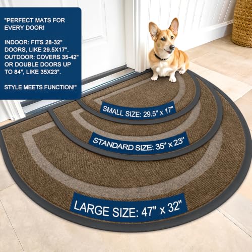 Half Circle Front Door Mat Outside 71x47 All (Brown / 71" x 47")