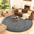 Round Rug 7Ft Grey Circle Area Rugs (1- Grey / 7' (Round))