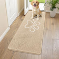Dog Door Mat for Muddy Paws (59"X20" / Beige and White)