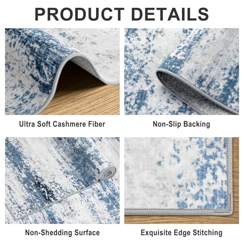9x12 Area Rug Living Room (Blue White Grey / 9' x 12' (Rectangular))