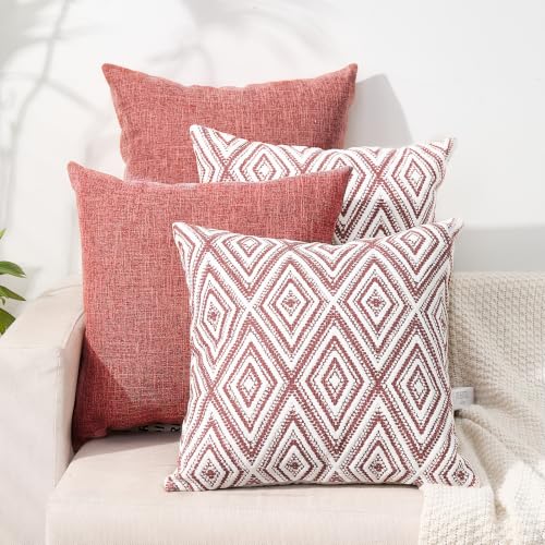 Throw Pillow Covers 20x20 (Coral / 20" x 20" (Pack of 4))