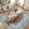 Washable Area Rug (Blue/White/Gray / 10' x 10' (Square))