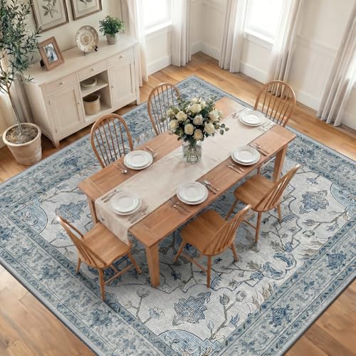 Washable Area Rug (Blue/White/Gray / 10' x 10' (Square))