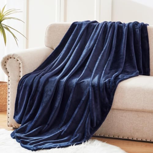 Soft Large Fleece Throw Blanket for Couch (Navy Blue / Throw XL (50" x 70"))