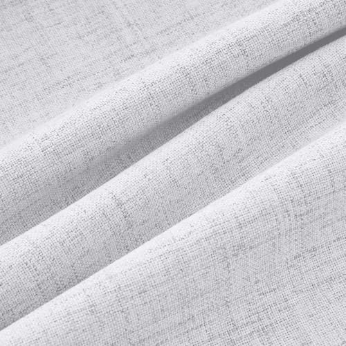 100% Blackout Linen Curtains 42 x 90 Inch Grayish White 2 Panels (Grayish White / 42"W x 90"L (Pack of 2))