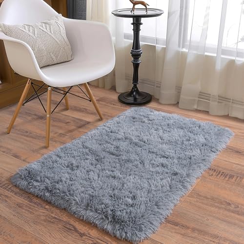 Soft Runner Rugs for Bedroom Hallways (2' x 3' (1 pc) / Grey)