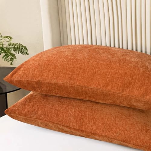 Fall Decorative Throw Pillow Covers 26 X 20 Inches Burnt Orange (26" x 20" (Pack of 2) / Burnt Orange)