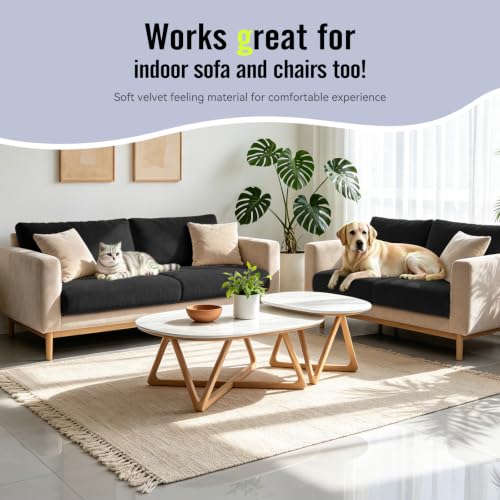 8Pcs Outdoor Cushion Covers (Black / Square-large + Rectangle)