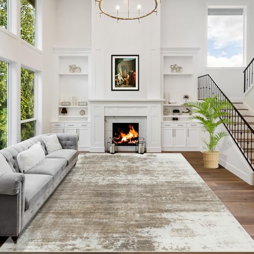 9x12 Area Rugs for Living Room (Brown/White / 9' x 12' (Rectangular))