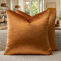 Orange Velvet Pillow Covers 18x18 Decorative Pillows Pack of 2 (Orange / 18" x 18" (Pack of 2))