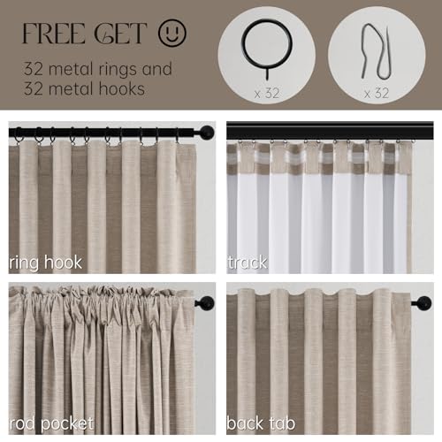 Extra Long Custom 102 Inch Curtains (Linen / 52"W x 102"L (Pack of 2))