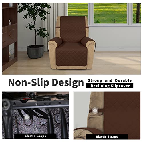 Reversible Couch Cover (Coffee/Ivory / Medium Recliner)