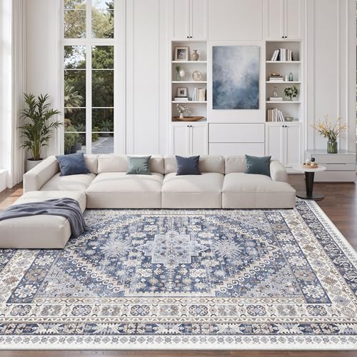 8x10 Area Rugs for Living Room (Blue/Beige / 8' x 10' (Rectangular))