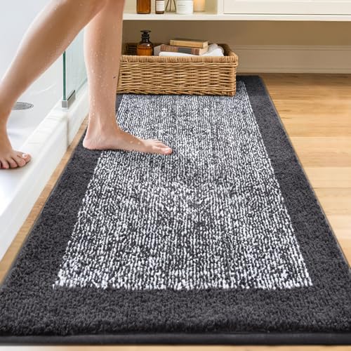 60x24 Bathroom Rugs Non Slip Washable (Dark Grey / 2' x 5' (Rectangular))