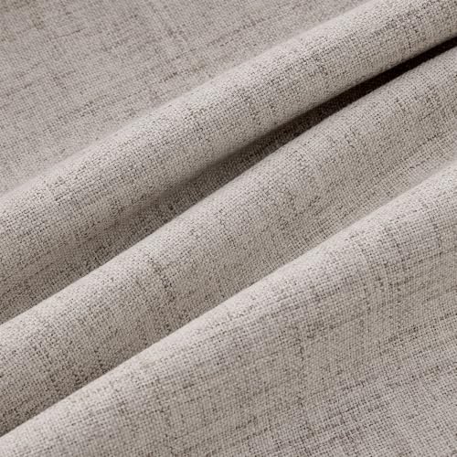 100% Blackout Linen Curtains for Bedroom 42 x 72 Inch Greige 2 Panel (Greige / 42"W x 72"L (Pack of 2))