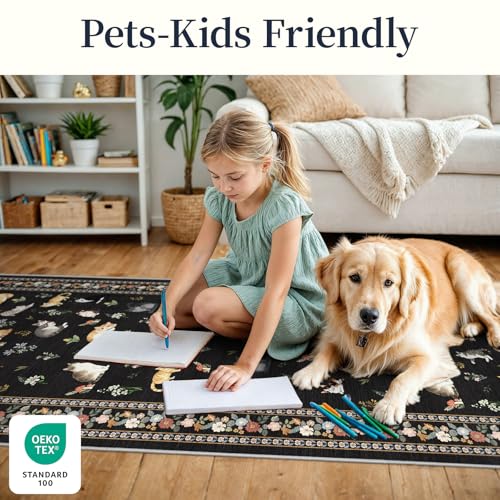 2x10 Washable Hallway Runner Rug (Black / 2x10)