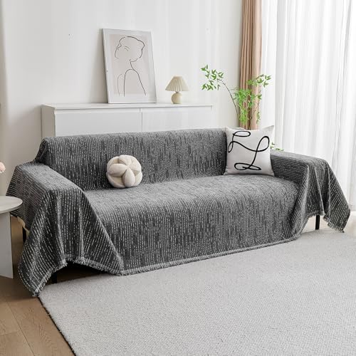 Couch Covers for Sofa (71" x 150" / 9# Lines Dark Grey)