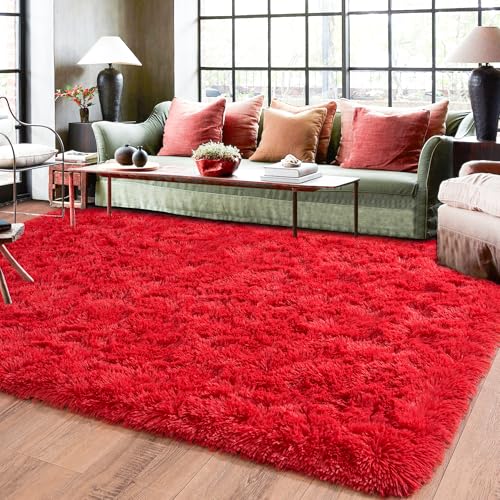 Rugs for Living Room 5x7 (5' x 7' (Rectangular) / Red)