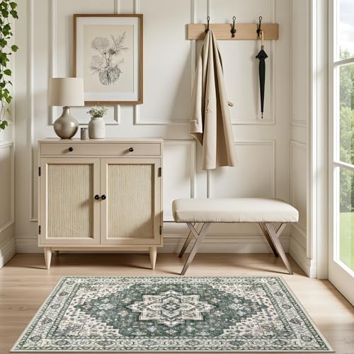 2x3 Area Rugs Living Room (Green Ivory / 2' x 3' (Rectangular))