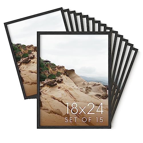 18x24 Black Oak Wood Picture Frames Set of 15 (Set of 15 / Black Oak / 18x24 in)